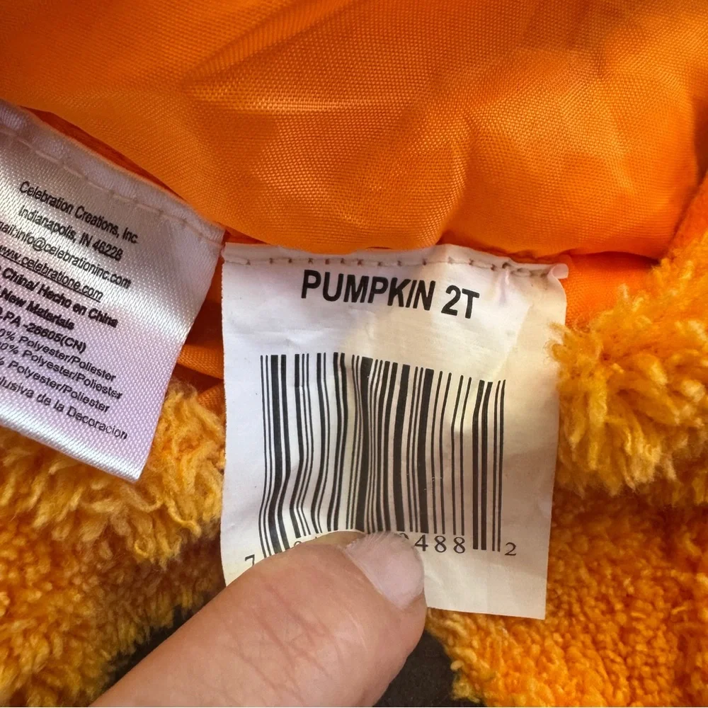 Pumpkin costume size 2t unisex baby toddler Halloween pumpkin costume